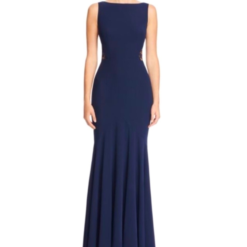 JARLO Navy Lace Maxi Dress